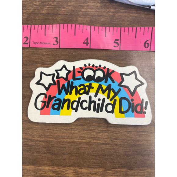 Look What My Grandchild Did! Magnet – Retro Rainbow & Stars Grandma Pride - Picture 1 of 1